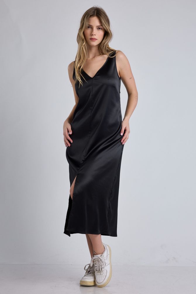 שמלת Nautica סאטן בגזרת מידי לנשים