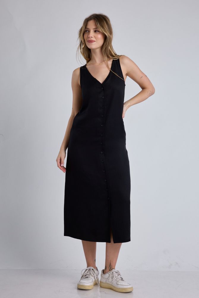 שמלת מידי Nautica עם כפתורים לנשים