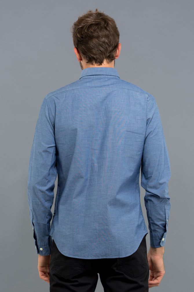 TAILORED FIT חולצה מכופתרת מבד סטרץ’ לוגו נאוטיקה