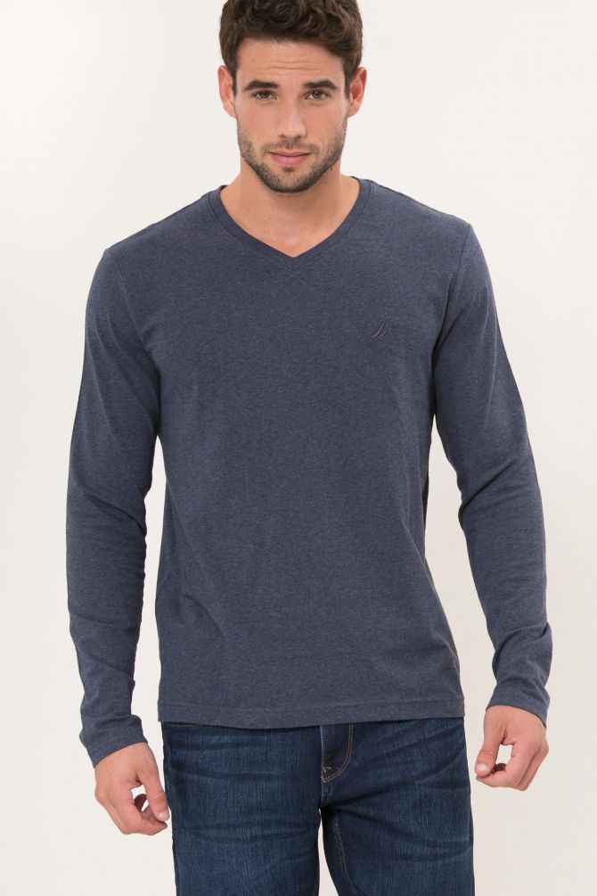 טי שירט שרוולים ארוכים אקטיב סטרץ’ עם רקמת לוגו