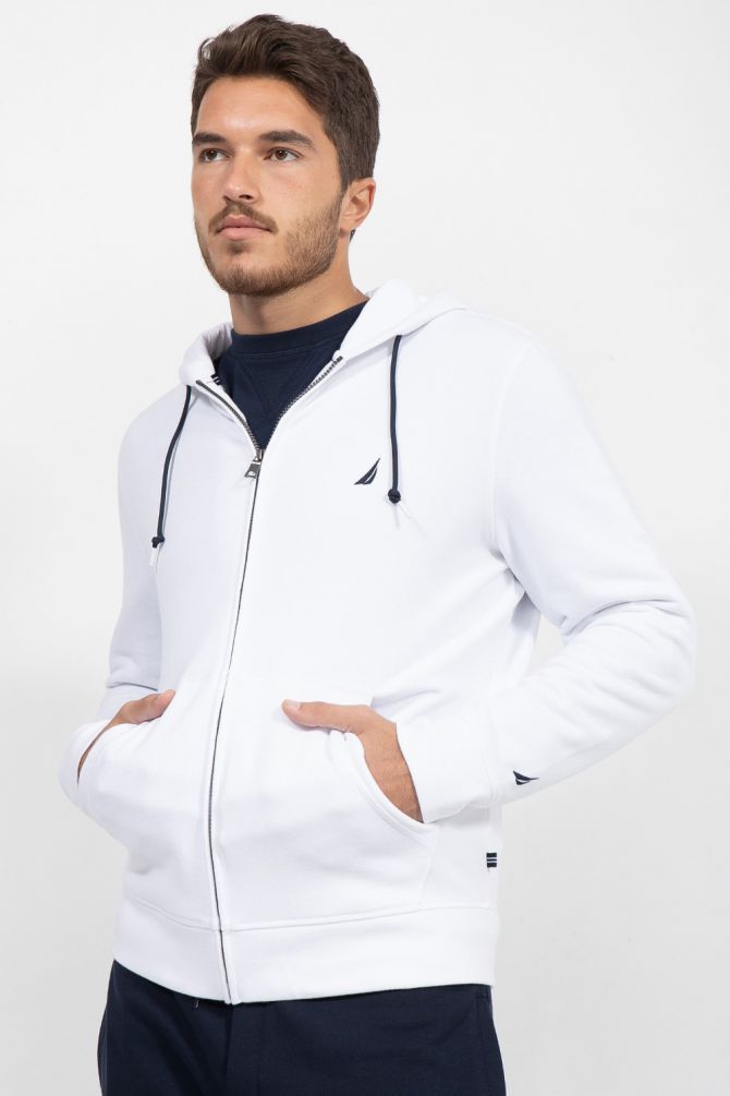 סווטשירט קפוצון עם רוכסן וכיס קדמי