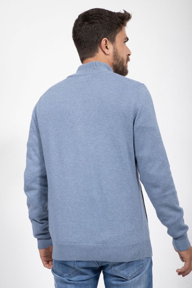 סוודר רוכסן עם רקמת לוגו