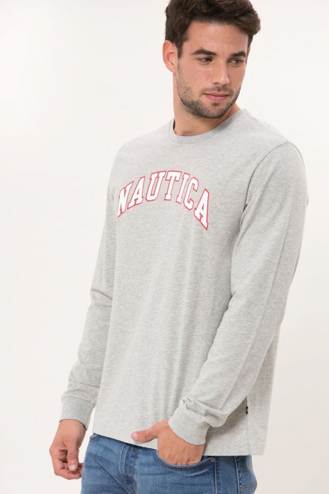 חולצת טריקו בהדפס NAUTICA וצווארון ניקי
