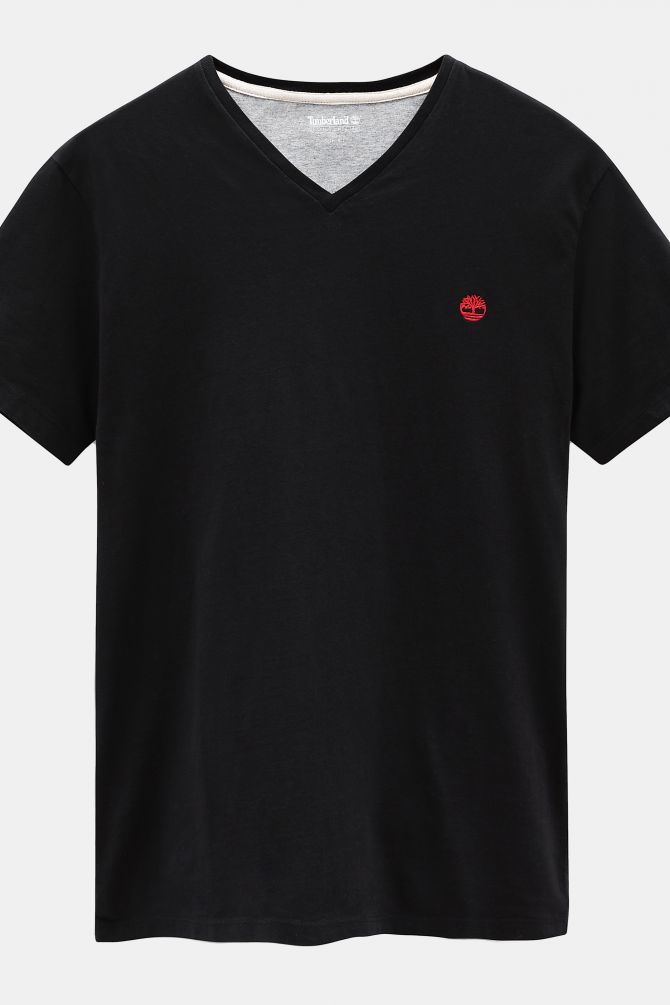 טי שירט לגבר עם צווארון V מבד ג’רסי SLIM FIT