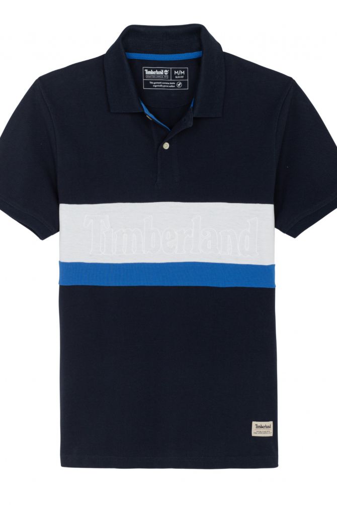 חולצת פולו SLIM FIT קולור בלוק עם לוגו רקום