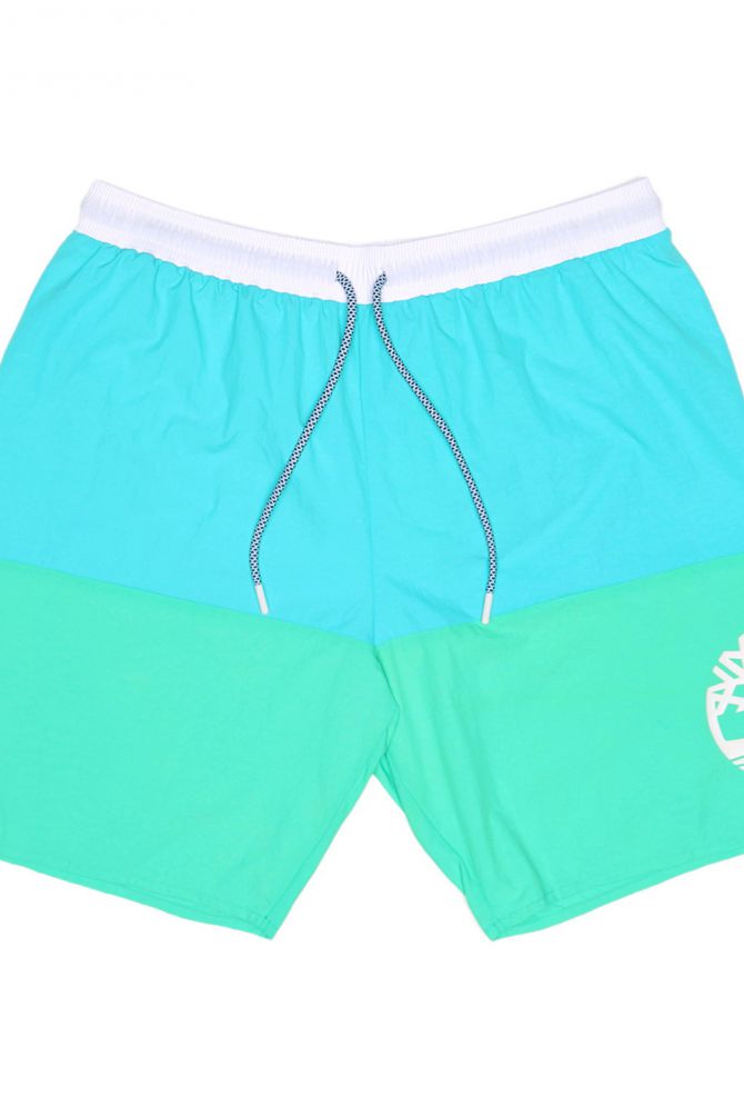 מכנסי בגד ים בהדפס לוגו צד ושרוך קשירה