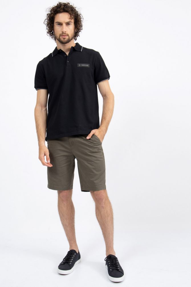 חולצת פולו עם הדפס לוגו בחזה