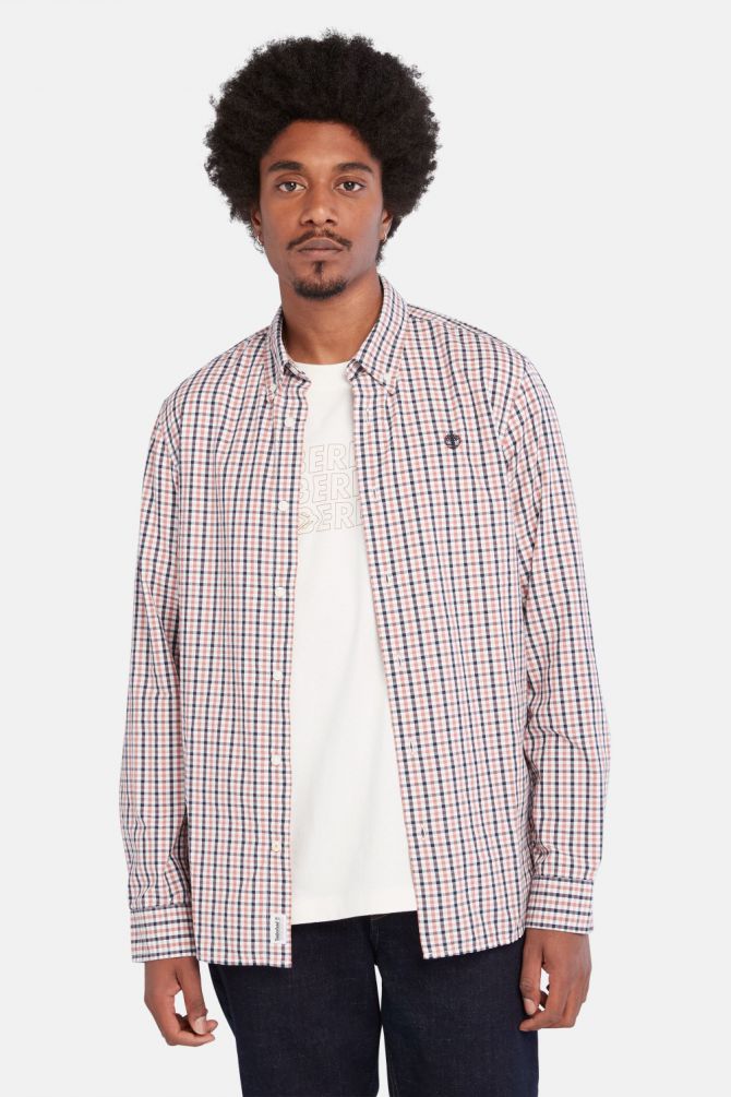 חולצה מכופתרת עם משבצות זעירות לגבר