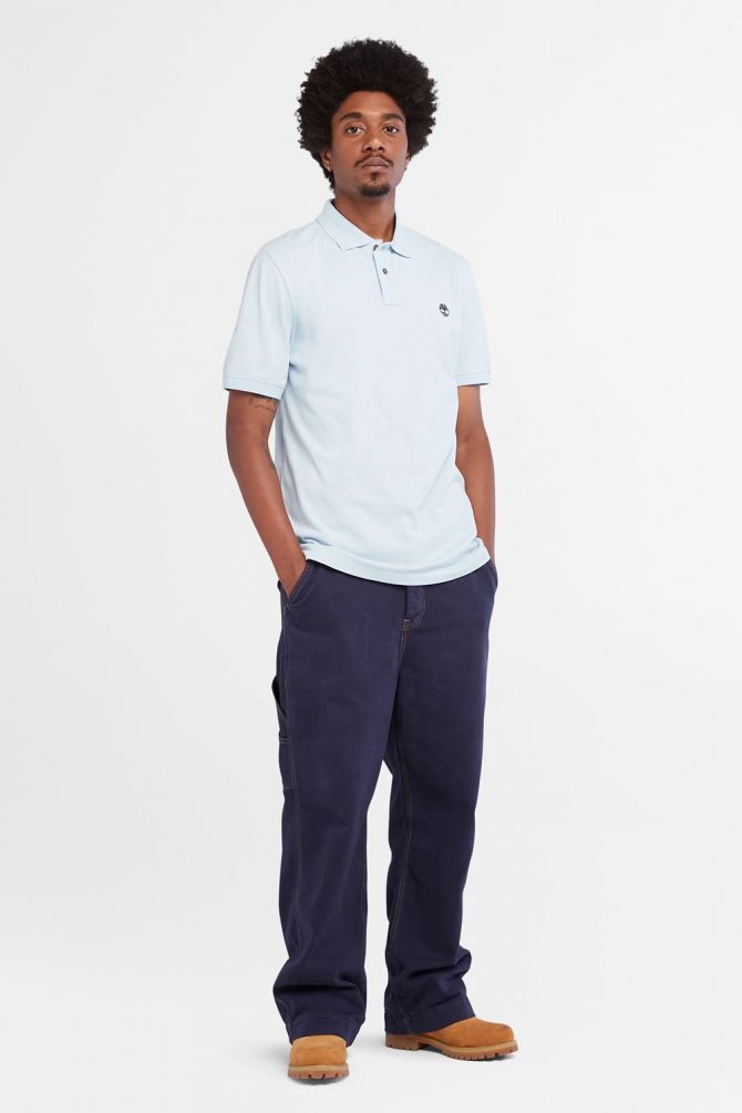 חולצת פולו Millers River עם צווארון ולוגו רקום לגברים