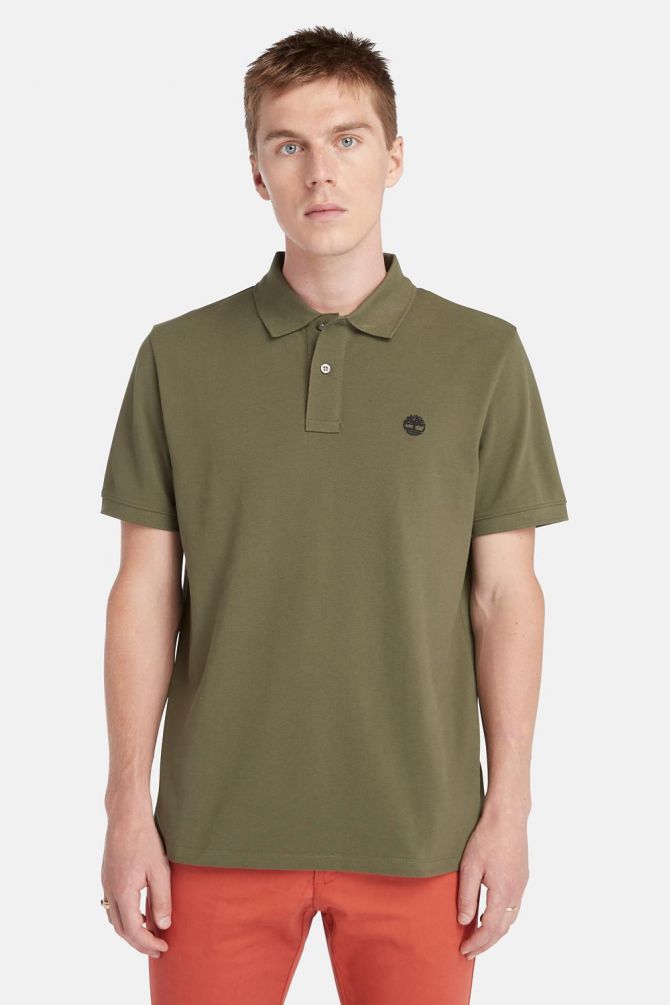 חולצת פולו Millers River עם צווארון ולוגו רקום לגברים