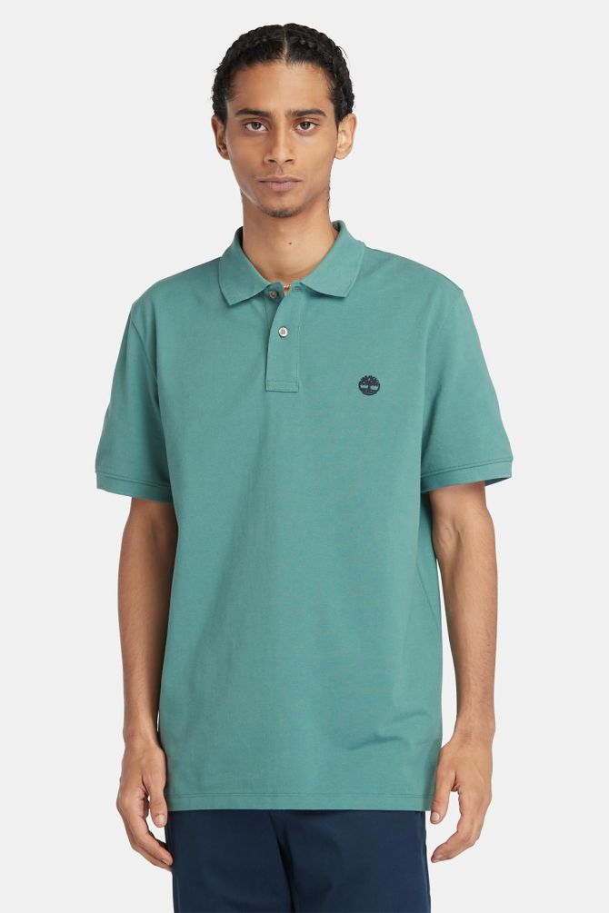 חולצת פולו Millers River עם צווארון ולוגו רקום לגברים