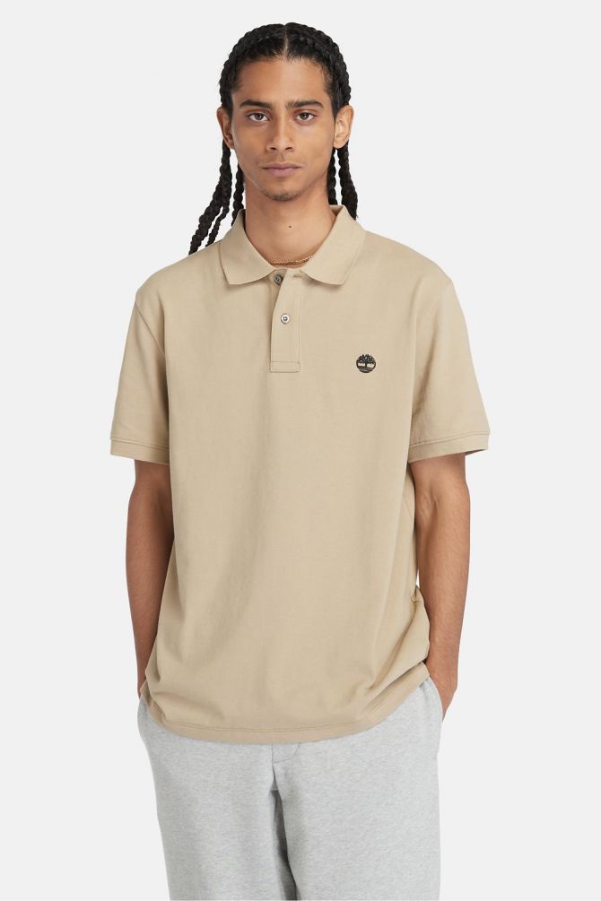 חולצת פולו Millers River עם צווארון ולוגו רקום לגברים