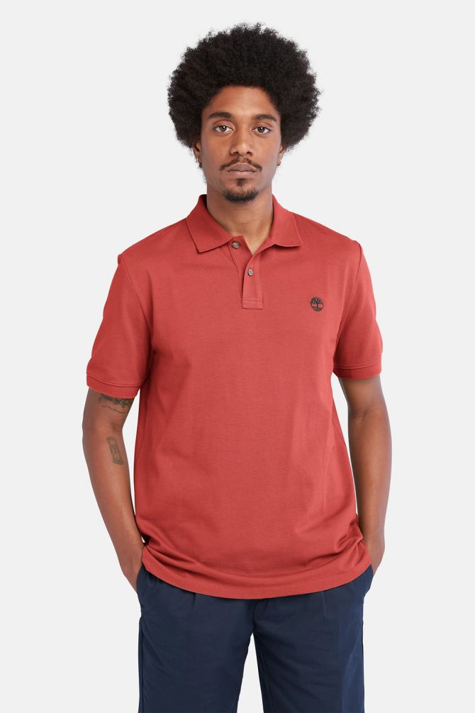 חולצת פולו Millers River עם צווארון ולוגו רקום לגברים