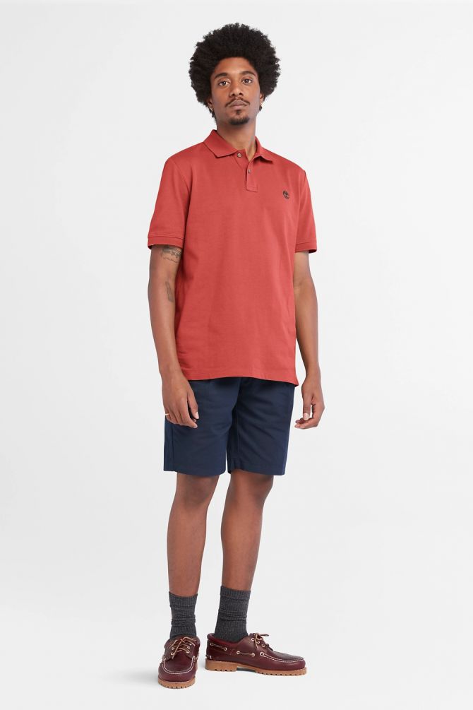 חולצת פולו Millers River עם צווארון ולוגו רקום לגברים