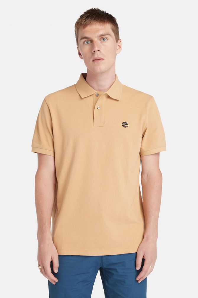 חולצת פולו Millers River עם צווארון ולוגו רקום לגברים