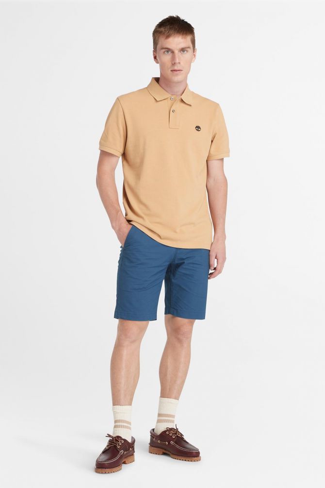 חולצת פולו Millers River עם צווארון ולוגו רקום לגברים