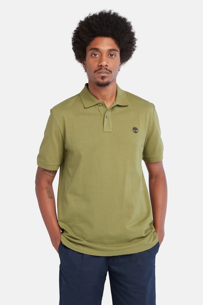 חולצת פולו Millers River עם צווארון ולוגו רקום לגברים