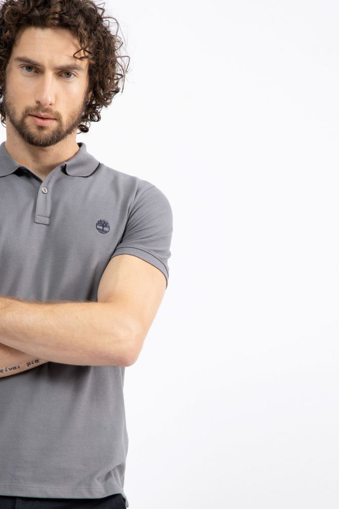 חולצת פולו Millers River עם צווארון ולוגו רקום לגברים