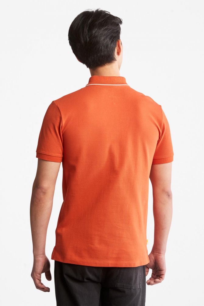 חולצת פולו Millers River עם צווארון ולוגו רקום לגברים