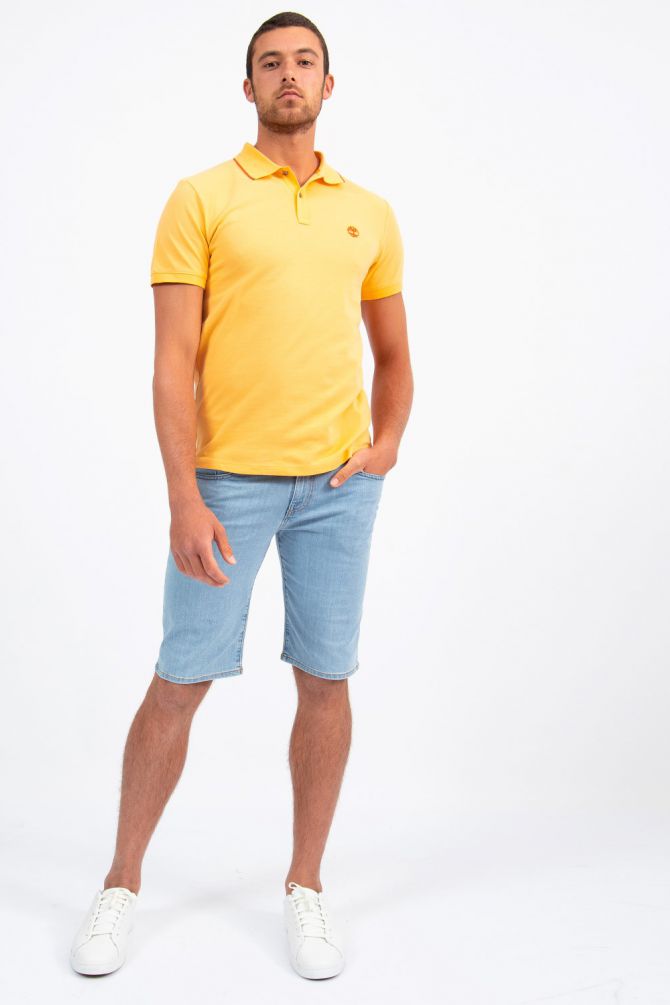 חולצת פולו Millers River עם צווארון ולוגו רקום לגברים