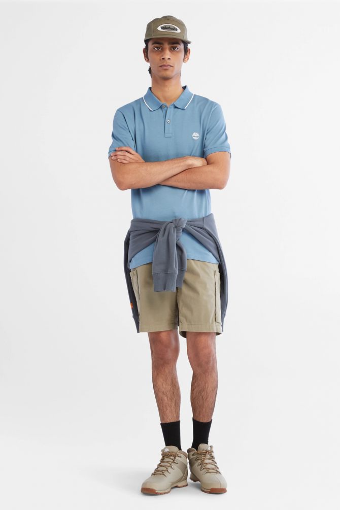 חולצת פולו Millers River עם צווארון ולוגו רקום לגברים