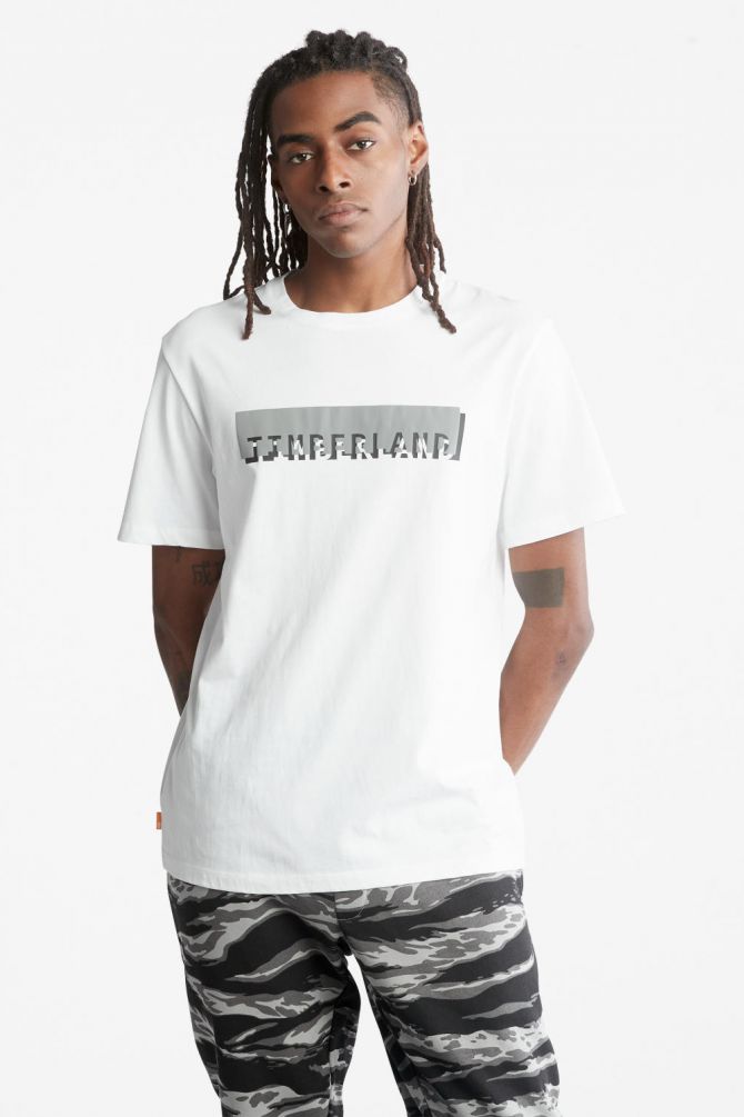 טי שירט לגבר עם הדפס TIMBERLAND לינארי בחזית