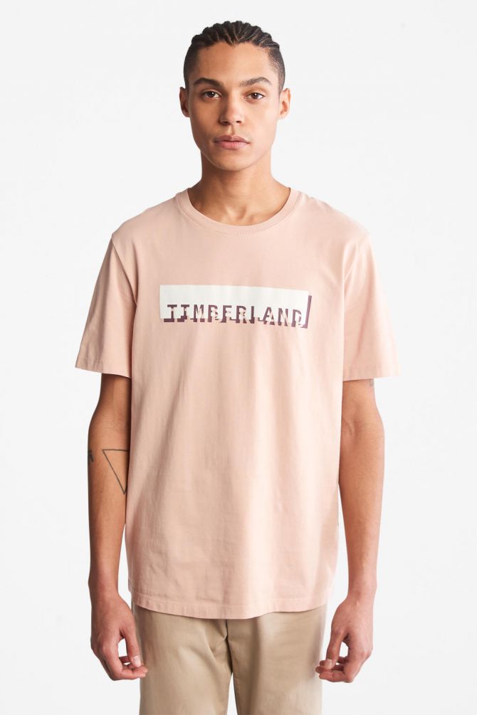 טי שירט לגבר עם הדפס TIMBERLAND לינארי בחזית