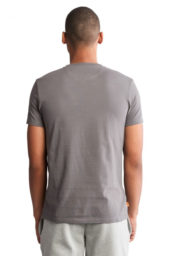 טי שירט ג’רסי מפתח עגול עם רקמת לוגו