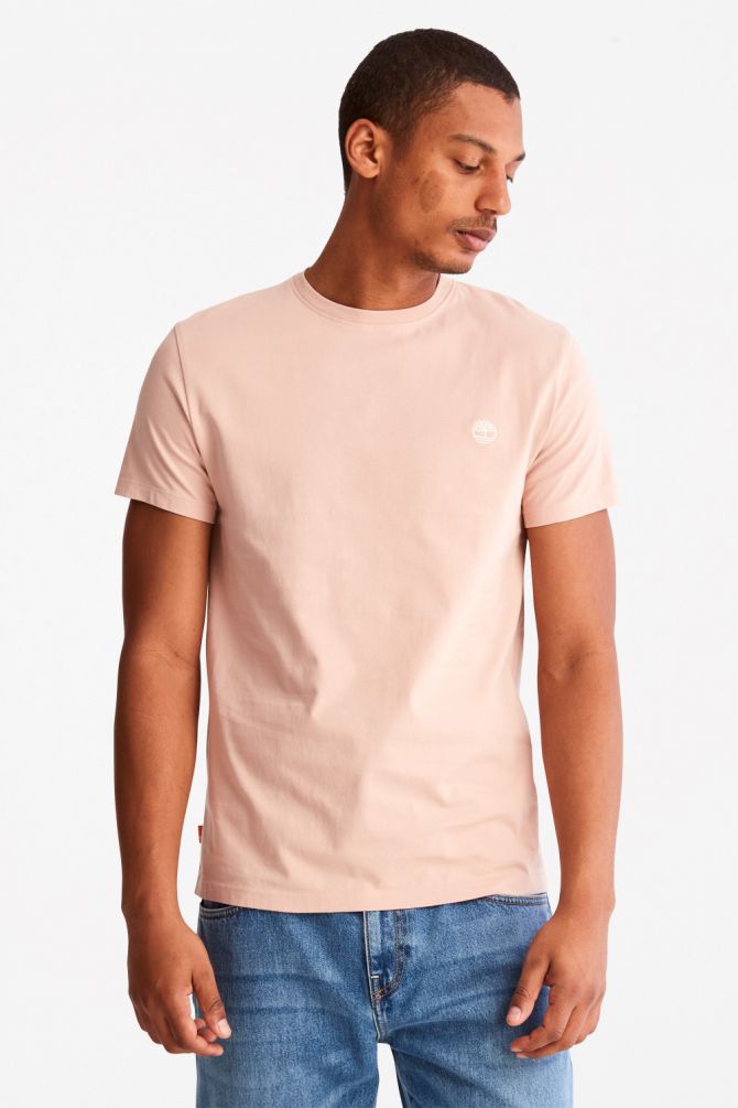 טי שירט ג’רסי מפתח עגול עם רקמת לוגו