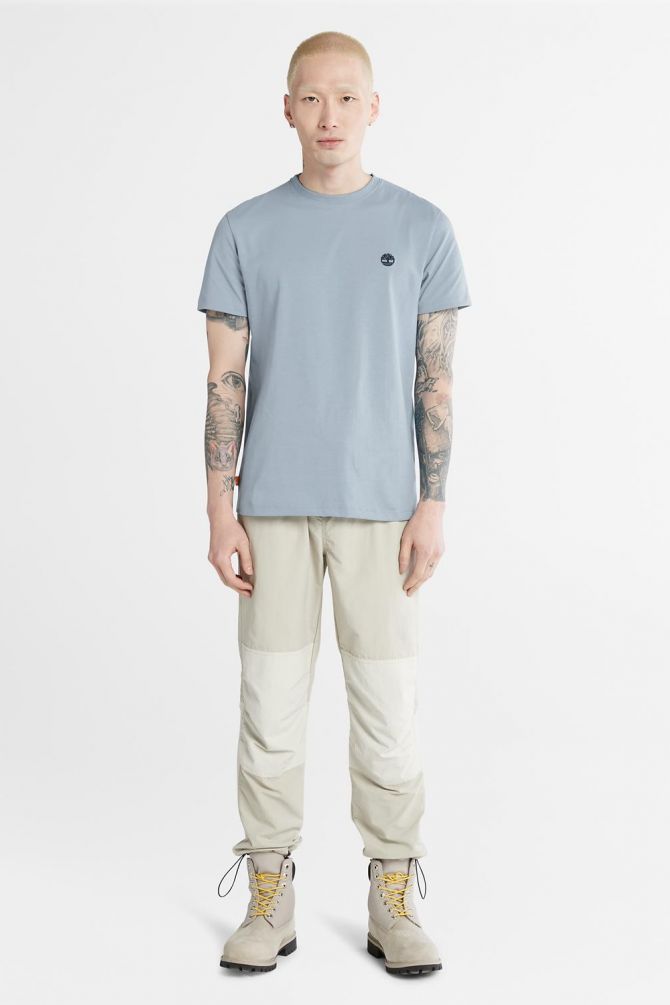 טי שירט ג’רסי מפתח עגול עם רקמת לוגו