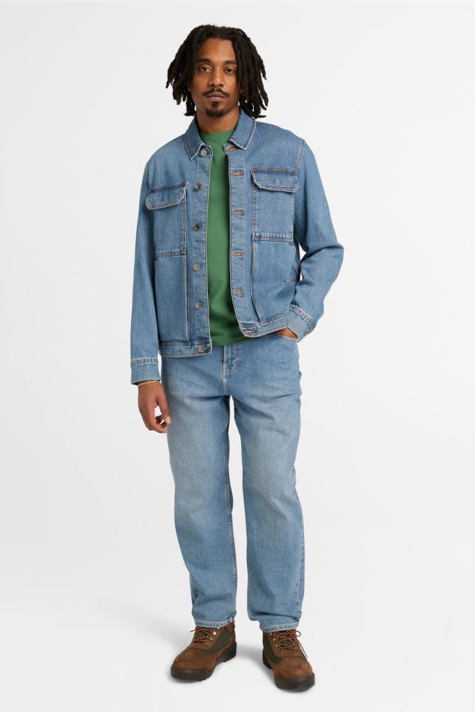 טי שירט ג’רסי מפתח עגול עם רקמת לוגו