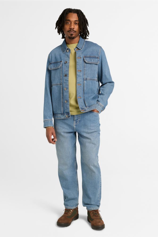 טי שירט ג’רסי מפתח עגול עם רקמת לוגו