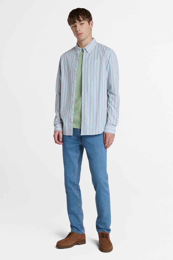 טי שירט ג’רסי מפתח עגול עם רקמת לוגו