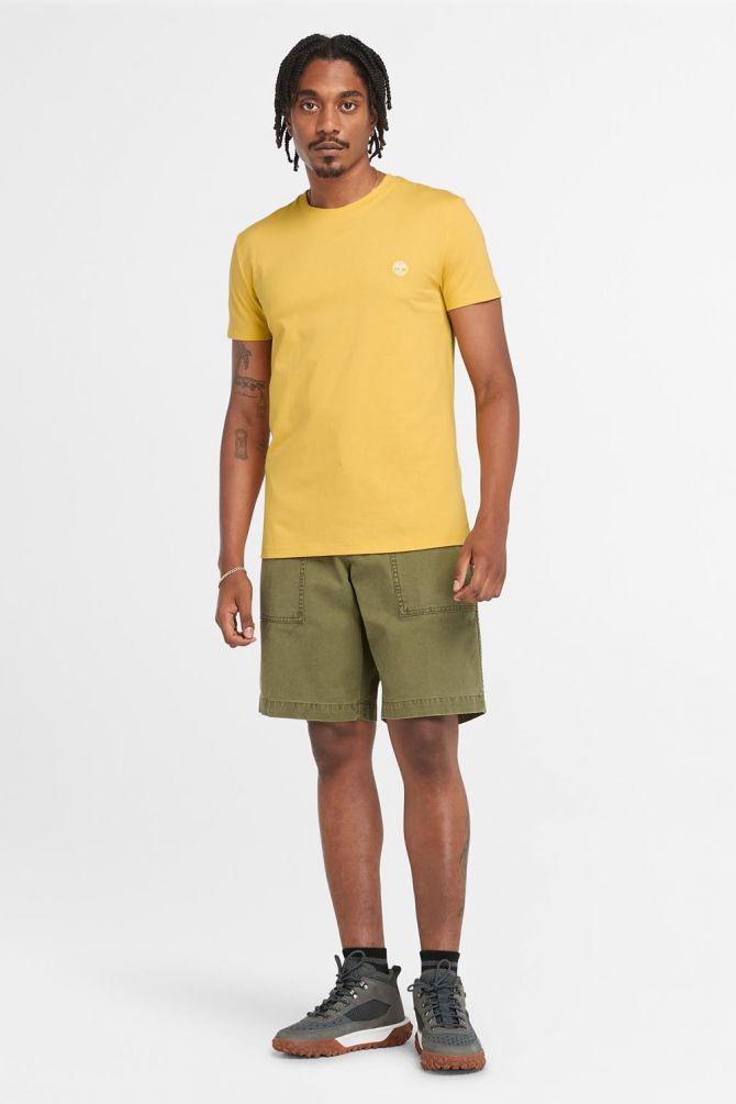 טי שירט ג’רסי מפתח עגול עם רקמת לוגו