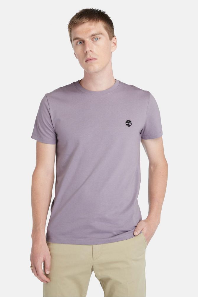 טי שירט ג’רסי מפתח עגול עם רקמת לוגו