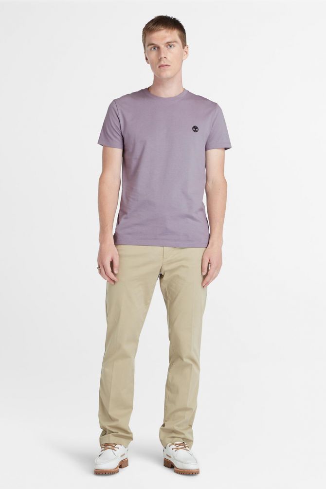 טי שירט ג’רסי מפתח עגול עם רקמת לוגו