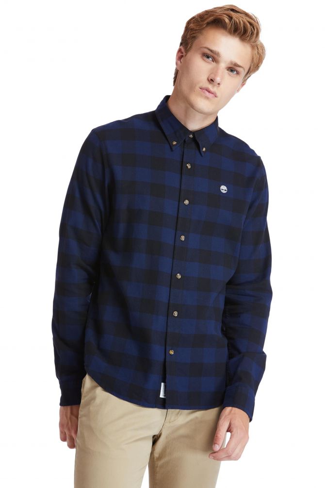 חולצה מכופתרת בהדפס משבצות גזרת SLIM