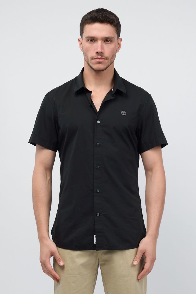 חולצה מכופתרת קצרה עם לוגו