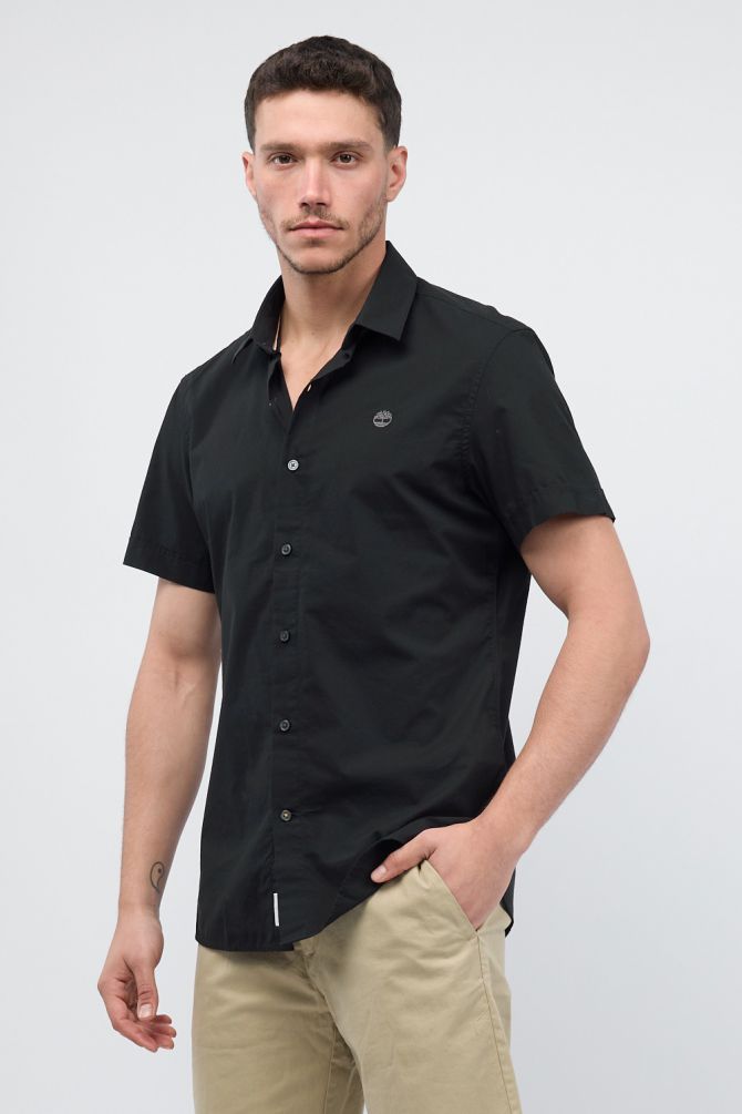 חולצה מכופתרת קצרה עם לוגו