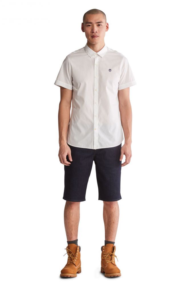 חולצה מכופתרת קצרה עם לוגו