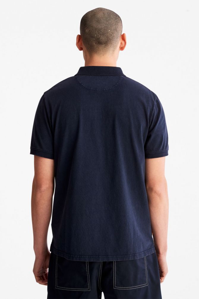 חולצת פולו קצרה לגברים עם לוגו Timberland רקום