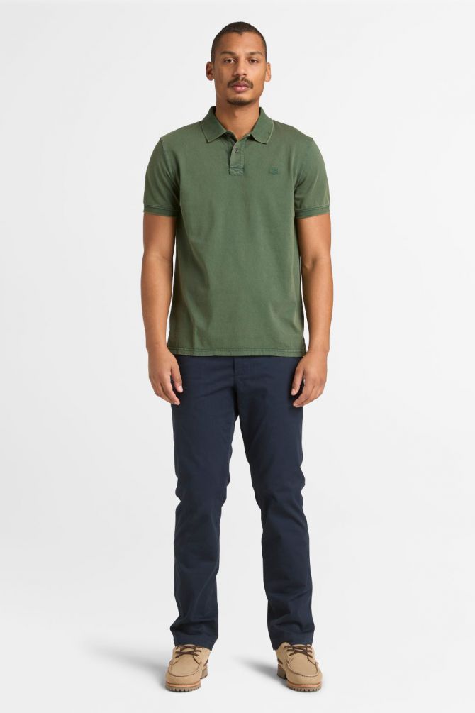 חולצת פולו קצרה לגברים עם לוגו Timberland רקום