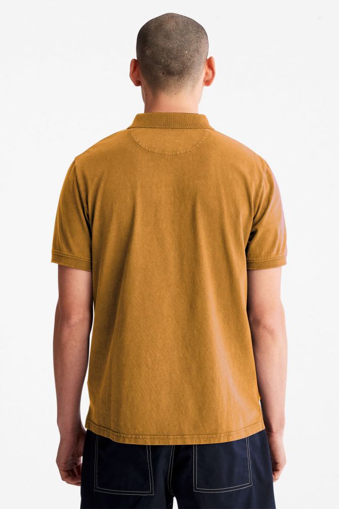 חולצת פולו קצרה לגברים עם לוגו Timberland רקום