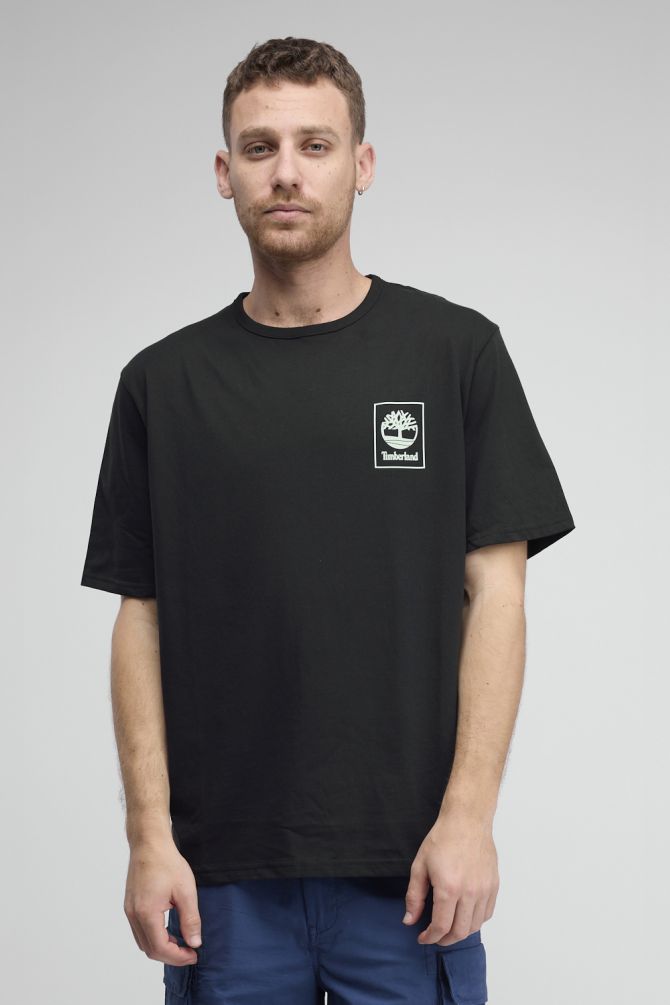 טי שירט Timberland עם הדפס לוגו מרובע לגברים