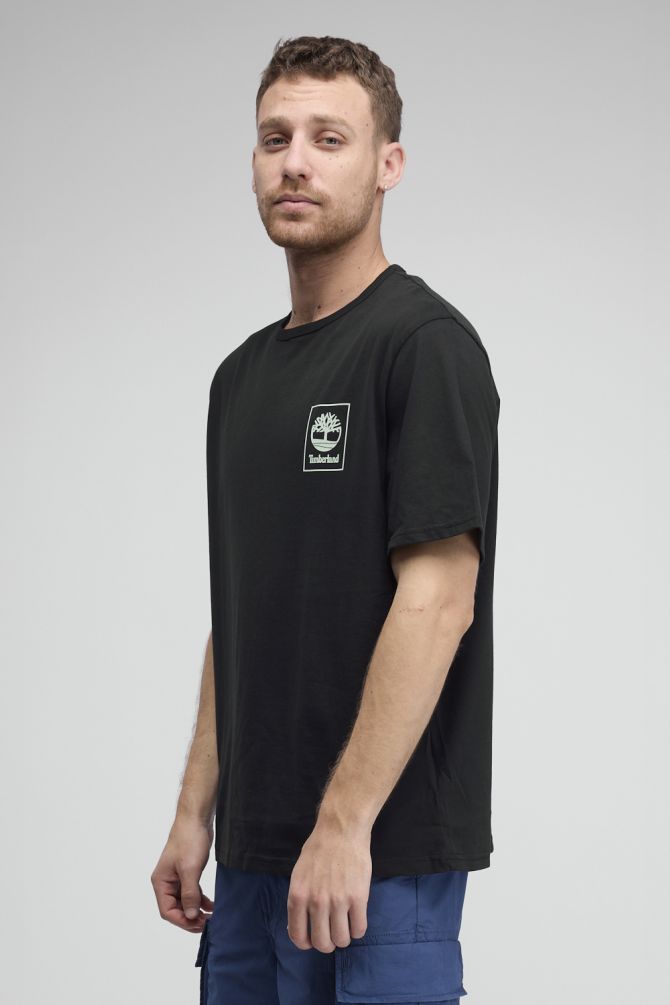 טי שירט Timberland עם הדפס לוגו מרובע לגברים