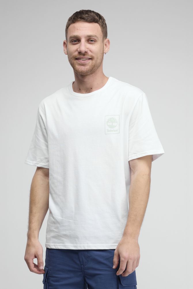 טי שירט Timberland עם הדפס לוגו מרובע לגברים