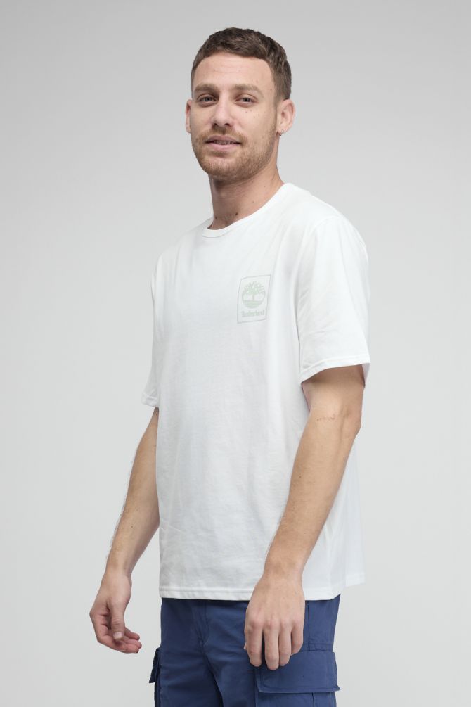 טי שירט Timberland עם הדפס לוגו מרובע לגברים