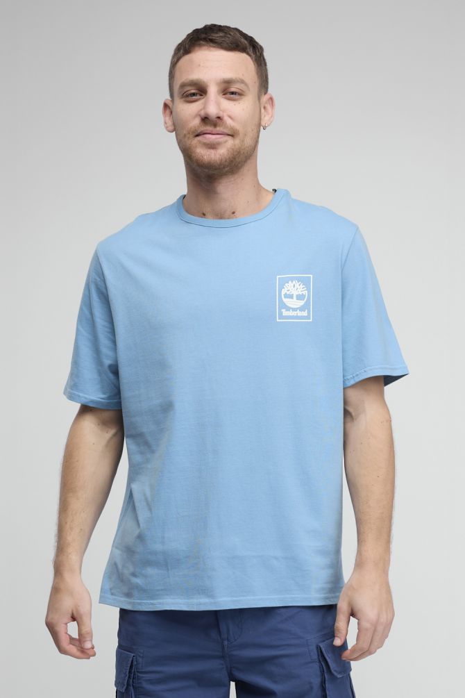 טי שירט Timberland עם הדפס לוגו מרובע לגברים