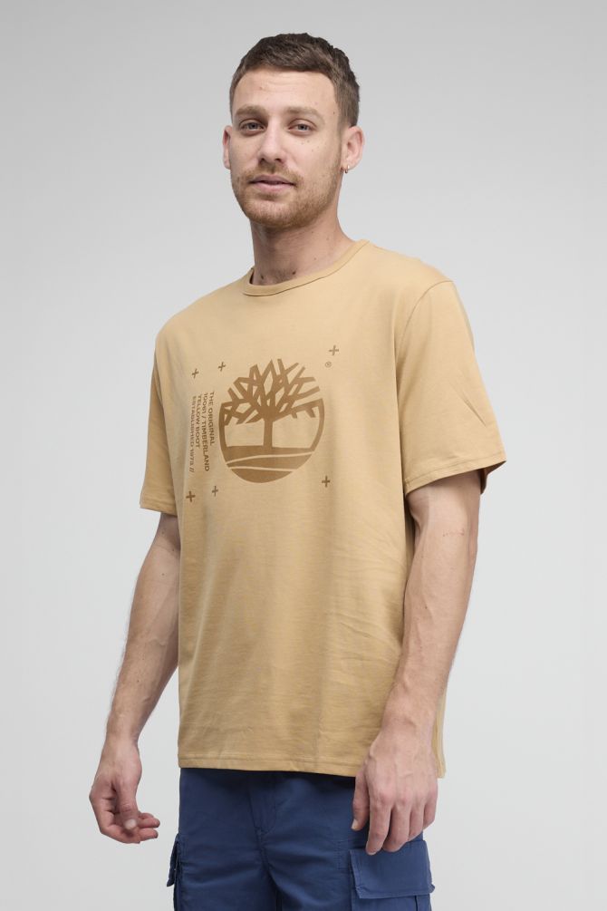 טי שירט Timberland עם הדפס לוגו גדול לגברים