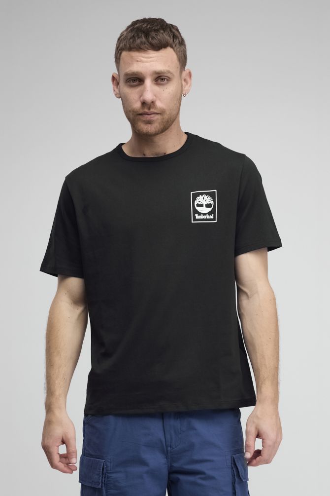 טי שירט Timberland עם הדפס דו צדדי לגברים